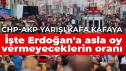 CHP-AKP yarışı kafa kafaya! İşte Erdoğan’a asla oy vermeyeceklerin oranı