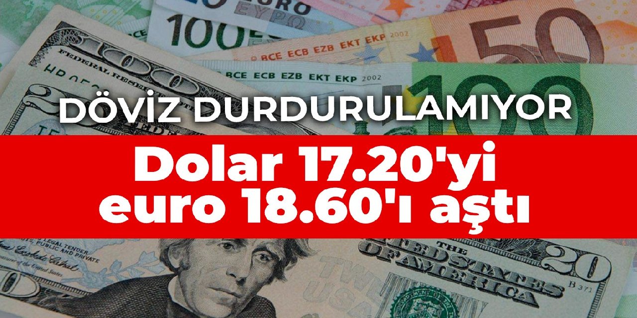 Döviz durdurulamıyor: Dolar 17.20’yi, euro 18.60’ı aştı