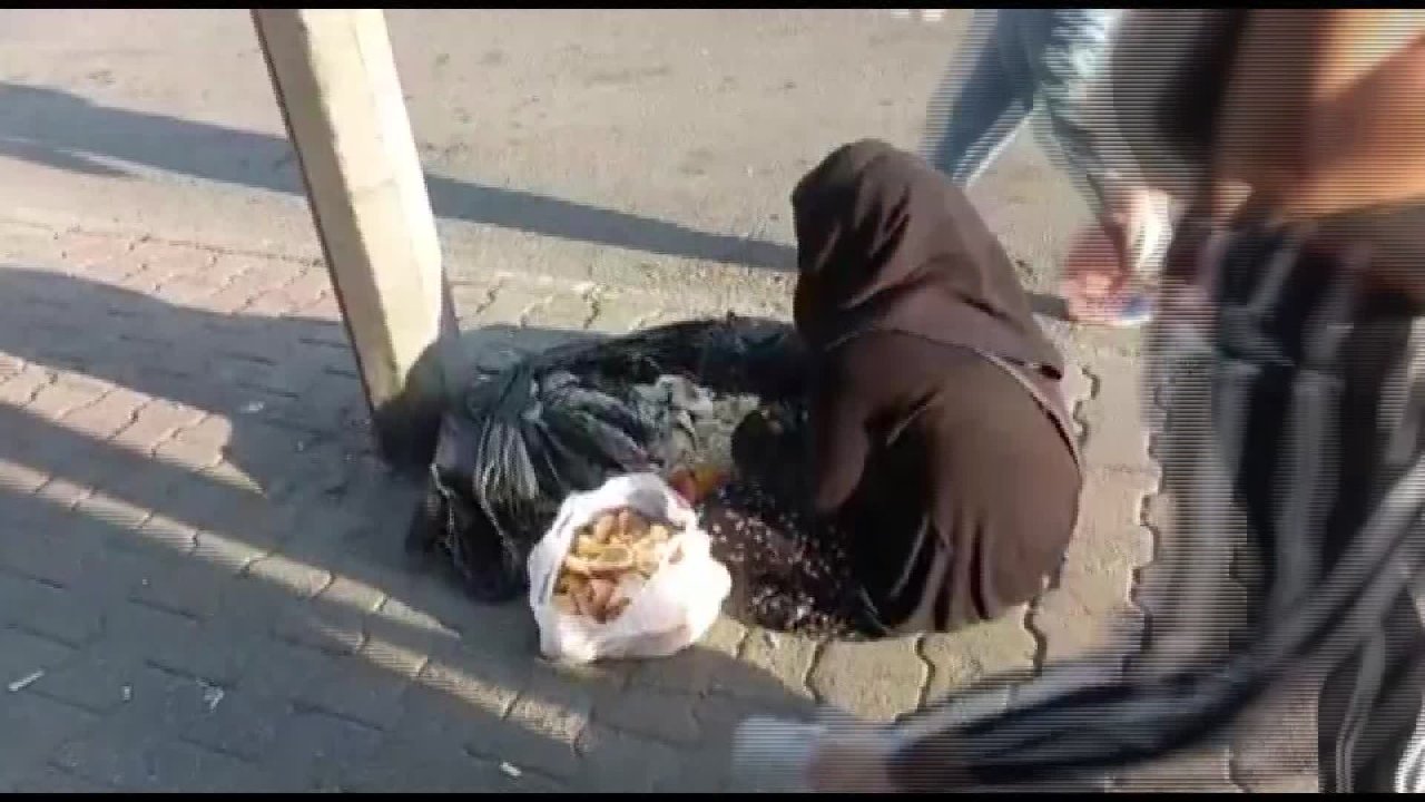 Erdoğan ‘Aç kalan yok’ demişti: İstanbul’da bir kadın çöpten ekmek toplarken görüntülendi