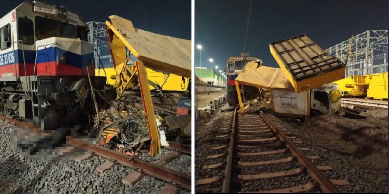 Freni arızalanan lokomotif, işçilere çarptı: 1 ölü, 2 yaralı