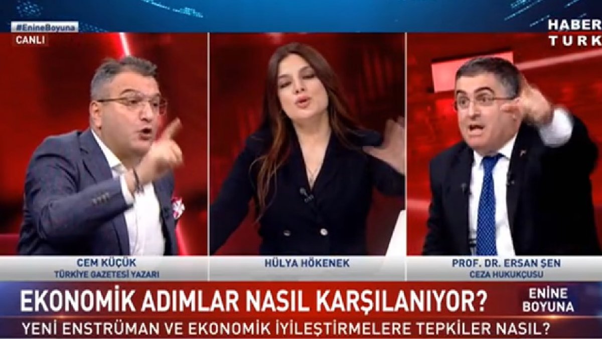 Habertürk’te konukları susturamayan moderatör, seslerini kıstırdı