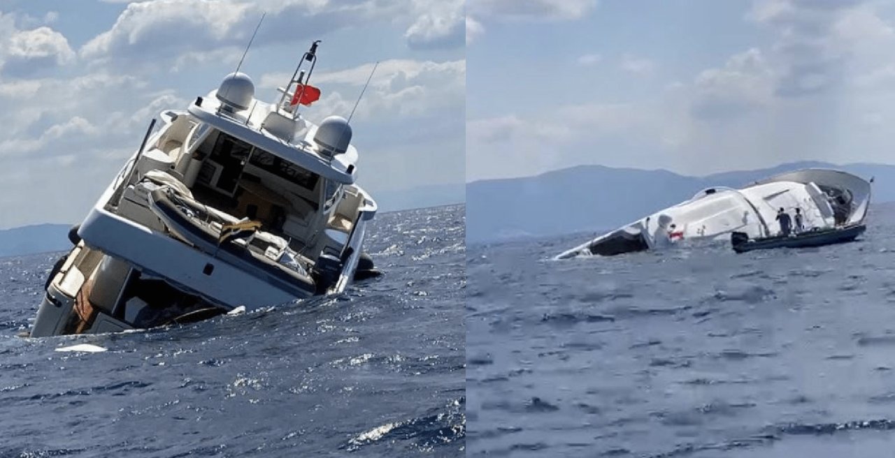 İzmir’de yan yatan lüks yattaki 10 kişi kurtarıldı