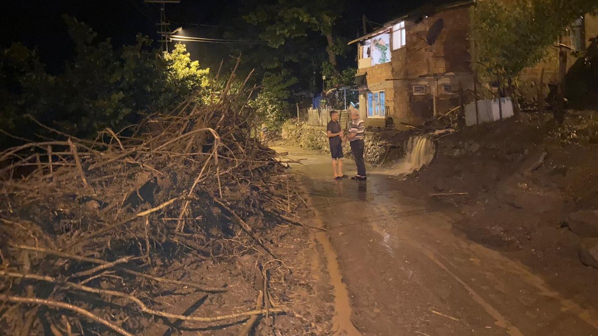Ordu’da dere taşınca evler su altında kaldı