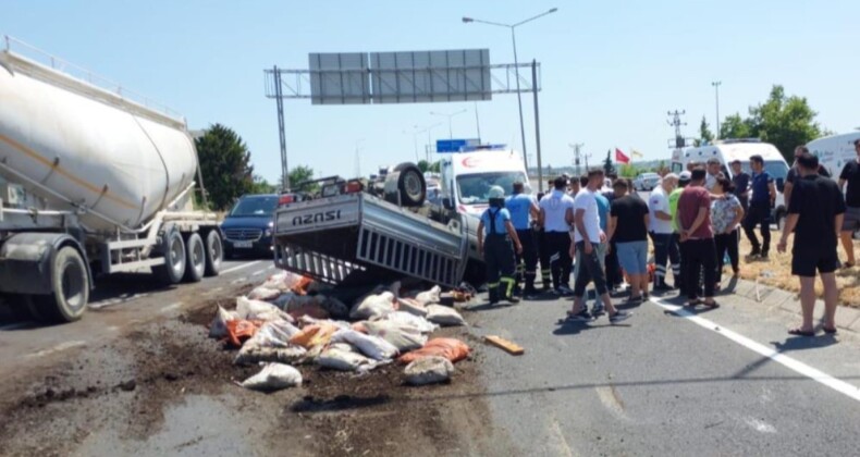 Tekirdağ’da freni boşalan kamyon ortalığı birbirine kattı