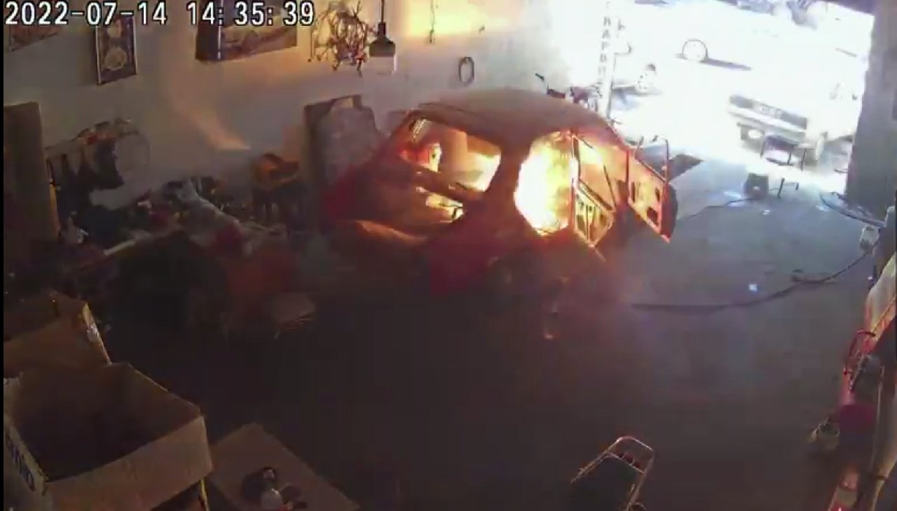 Oksijen tüpü bir anda alev aldı! Ölümden döndü