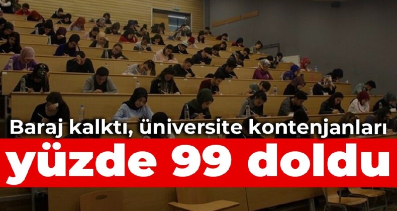 Baraj kalktı, üniversite kontenjanları yüzde 99 doldu