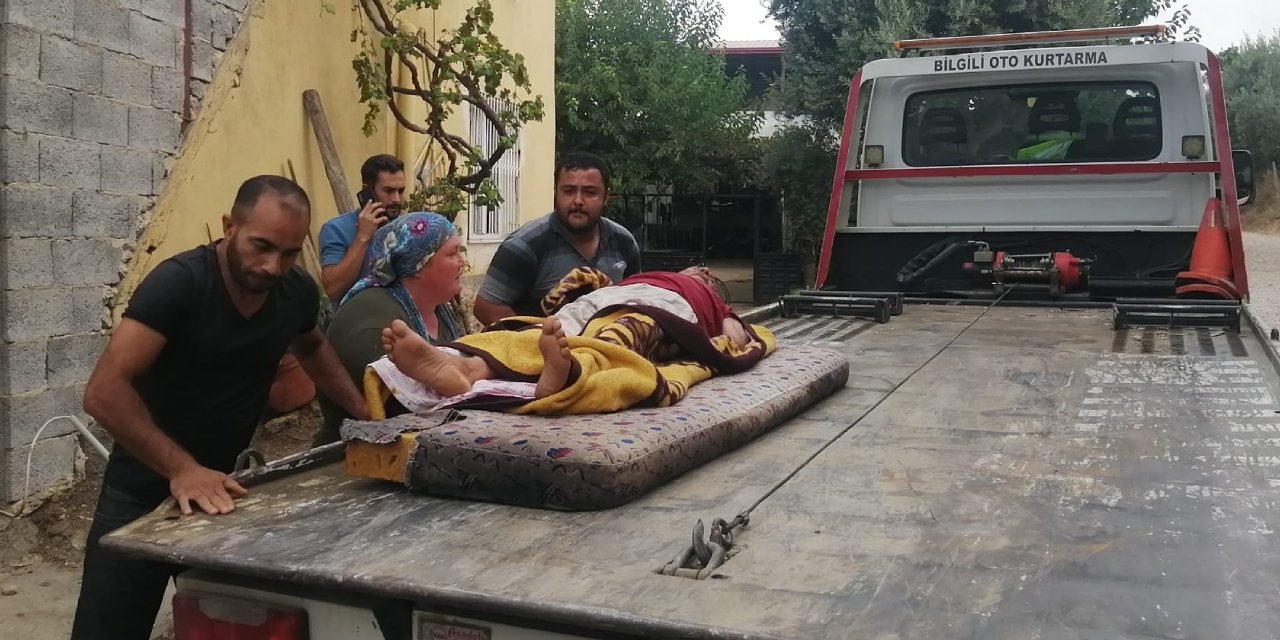 Beli kırılan hasta çekiciyle hastaneye götürüldü