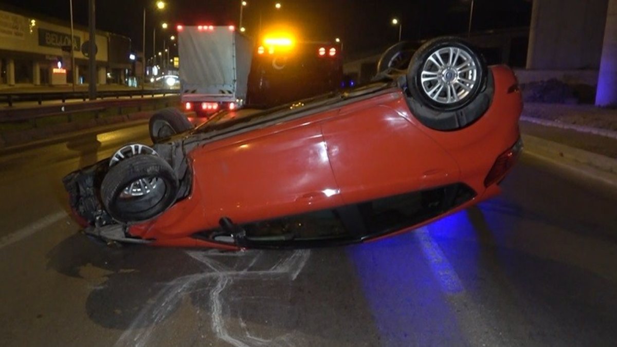 Bursa’da takla atan otomobilin sürücüsü alkollü çıktı