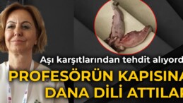 Profesörün kapısına dana dili attılar