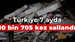 Türkiye 7 ayda 10 bin 705 kez sallandı