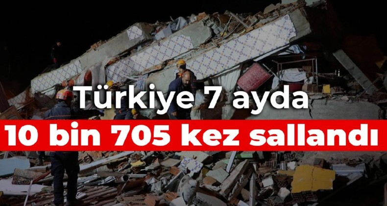 Türkiye 7 ayda 10 bin 705 kez sallandı