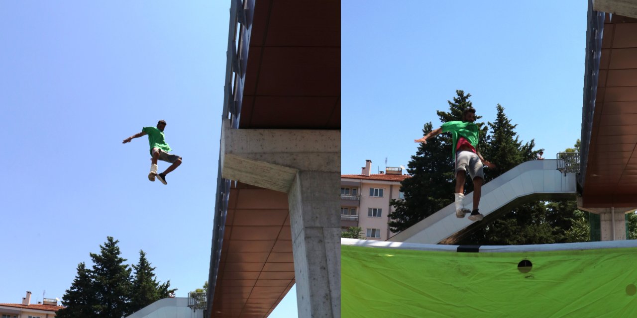 Üst geçitten atladı, düştüğü yerde polisten özür diledi