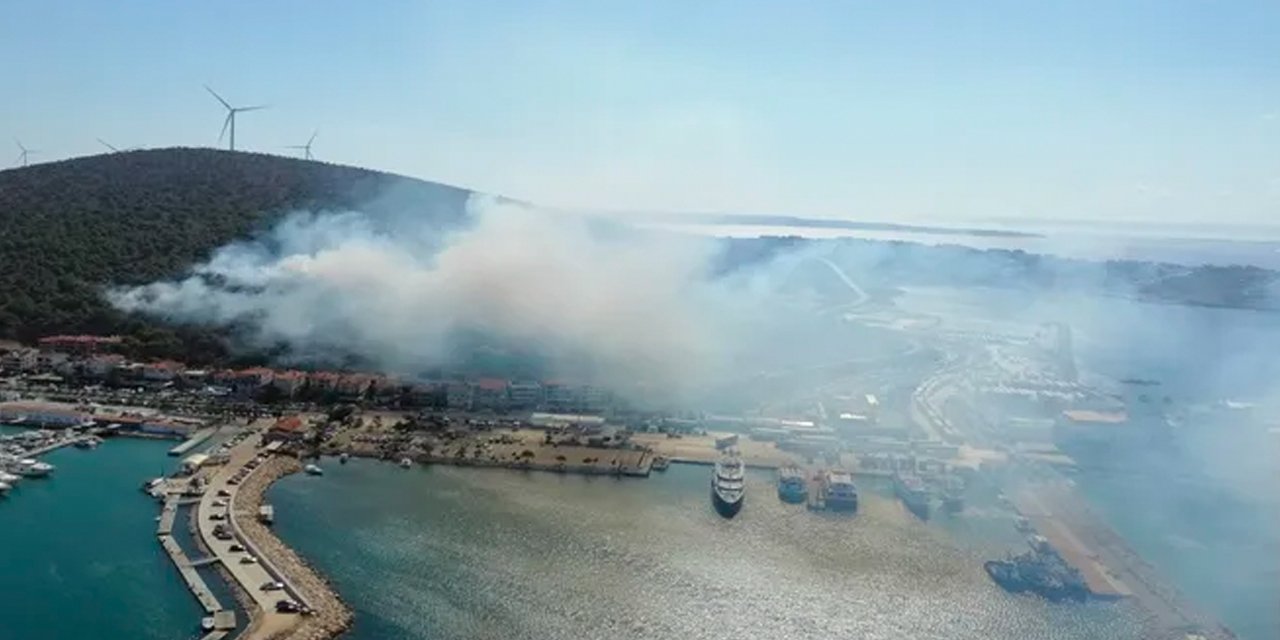 Çeşme’de sahildeki ormanlık alanda yangın