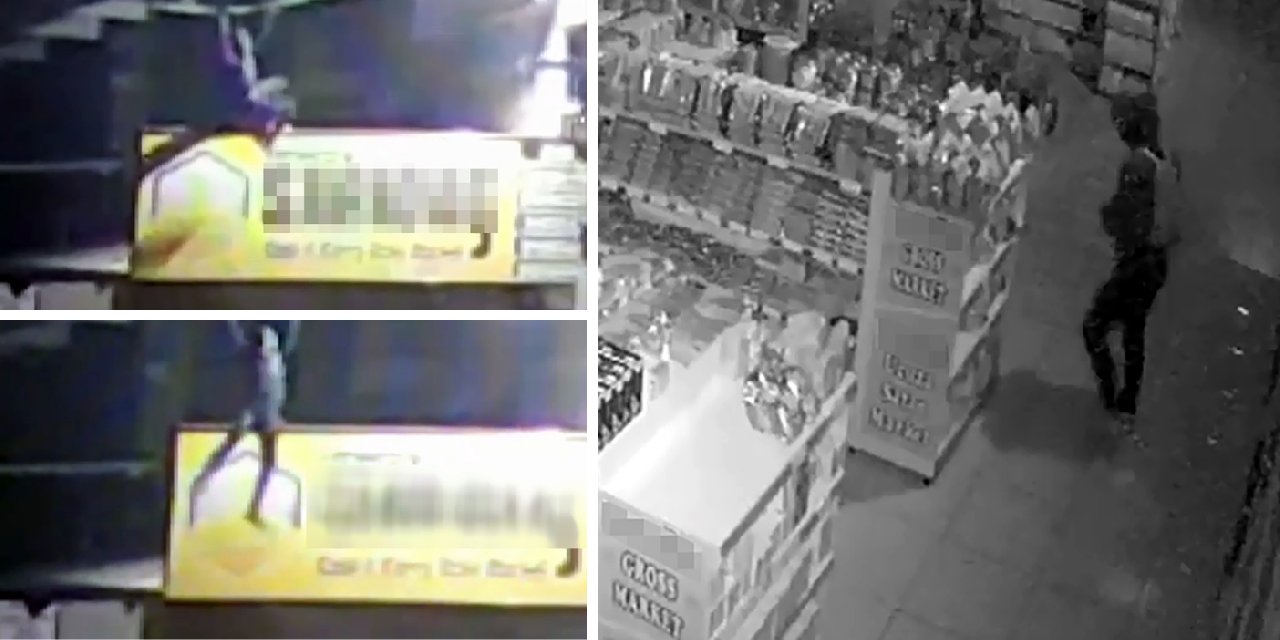 Elektrik kablolarına tutunarak girdi: Bir gecede iki marketi soydu