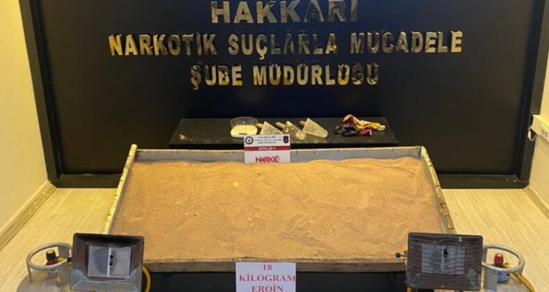 Hakkari’de 18 kilo eroin ele geçirildi