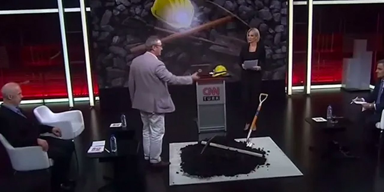 Maden faciasına ‘yakından bakmak’ isteyen CNN Türk, stüdyoya kömür yığdı