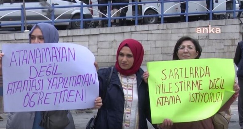 Ücretli öğretmenlerden Ankara’da kadro eylemi
