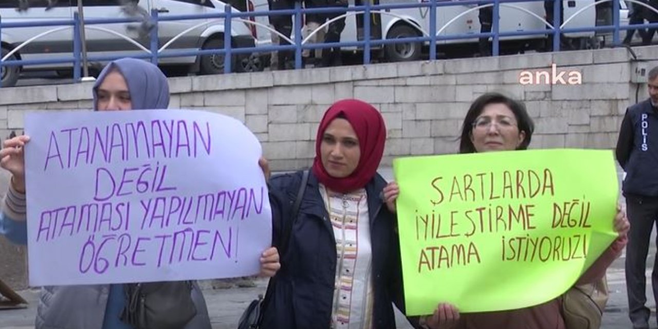Ücretli öğretmenlerden Ankara’da kadro eylemi