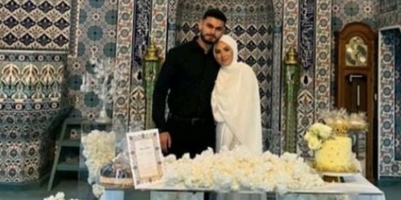 Camide düğün: Mihrap önünde pasta kestiler