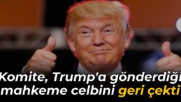 Komite, Trump’a gönderdiği mahkeme celbini geri çekti