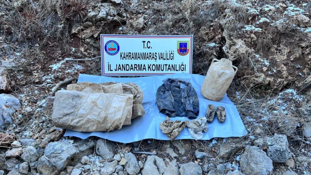 Kahramanmaraş’ta PKK’lı teröristlere ait yaşam malzemesi bulundu