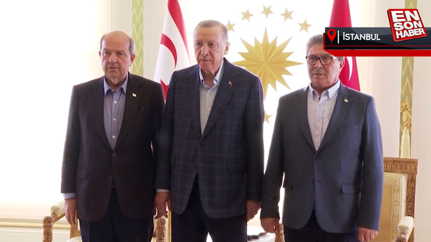 Cumhurbaşkanı Erdoğan, KKTC Cumhurbaşkanı ve Başbakanı’nı kabul etti