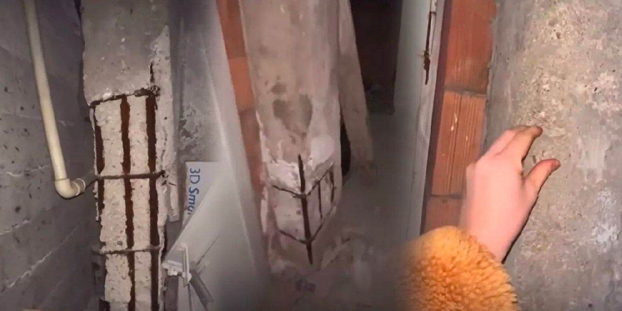 Evinin kolonlarını videoya çekti: İşte bizim tabutumuz