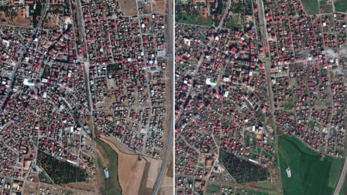 Gazintep İslahiye’deki yıkım uydu görüntülerine yansıdı