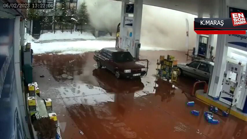 Kahramanmaraş’ta binanın çökme anı