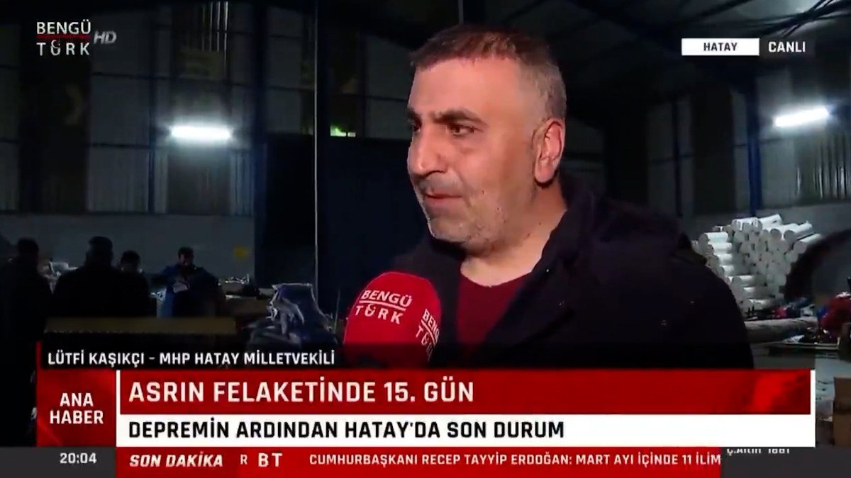 MHP’li vekil Lütfi Kaşıkçı depreme canlı yayında yakalandı