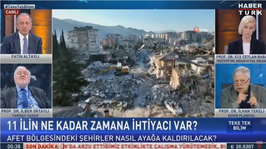 Şehir Plancısı Prof. Dr. İlhan Tekeli canlı yayında koltuktan düştü