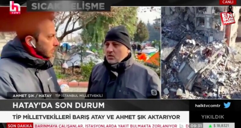 TİP’li Ahmet Şık deprem bölgesinden devlet düşmanlığı çağrısı yaptı