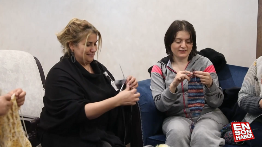 Depremzedelere uğraş terapisi