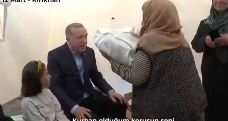 Hatay’da Fahrettin Koca’nın görüştüğü Çeşminaz Teyze, Cumhurbaşkanı Erdoğan ile buluştu