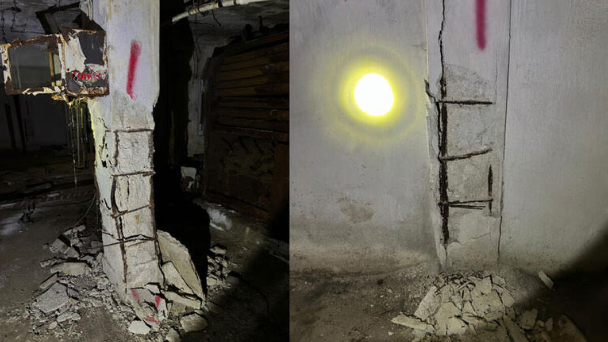 İstanbul Bakırköy’deki işlek pasajın kolonlarındaki hasar korkutuyor