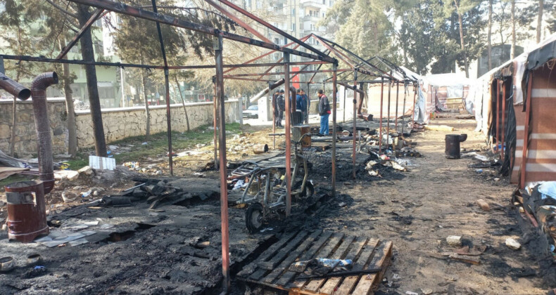 Kahramanmaraş’ta çadır kentte yangın: 2 yaralı