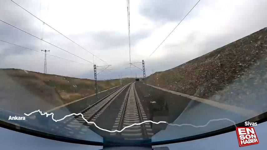 Ankara-Sivas Hızlı Tren Hattı’nda 2 saatlik seyahatten kareler