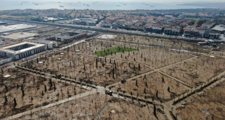 Atatürk Havalimanı Millet Bahçesi yeşil görüntüsüne kavuşmaya başladı