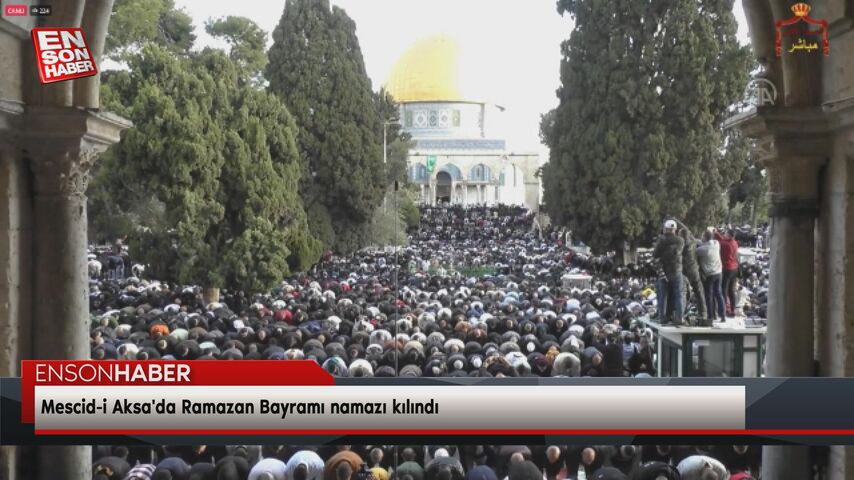 Mescid-i Aksa’da bayram namazı kılan Müslümanlar