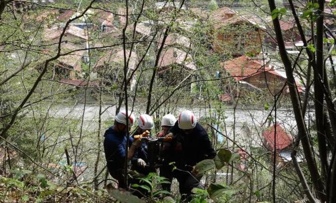 Uzungöl’de kaya tehdidine çelik bariyerli önlem