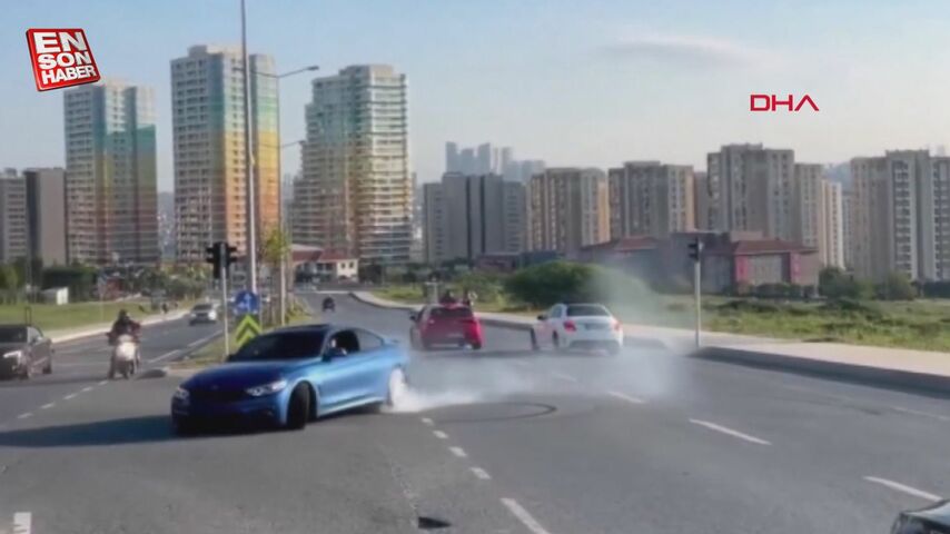 Avcılar’da sünnet konvoyunda drift kamerada