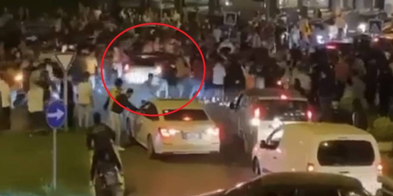 Bursa’da Otomobil Kutlama Yapan Taraftarların Arasına Daldı