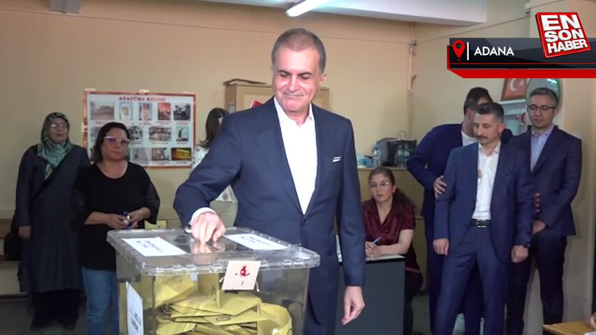 Ömer Çelik Adana’da mezun olduğu okulda oy kullandı