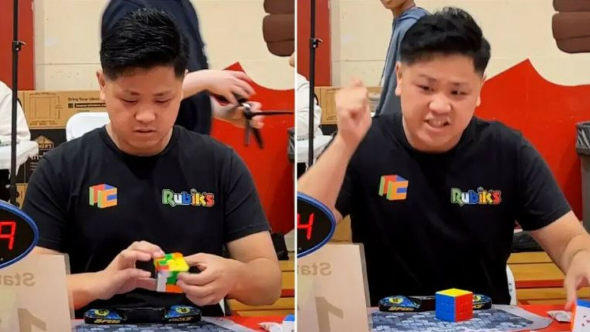 ABD’li gencin rubik küpü rekorunu kırdığı anlar
