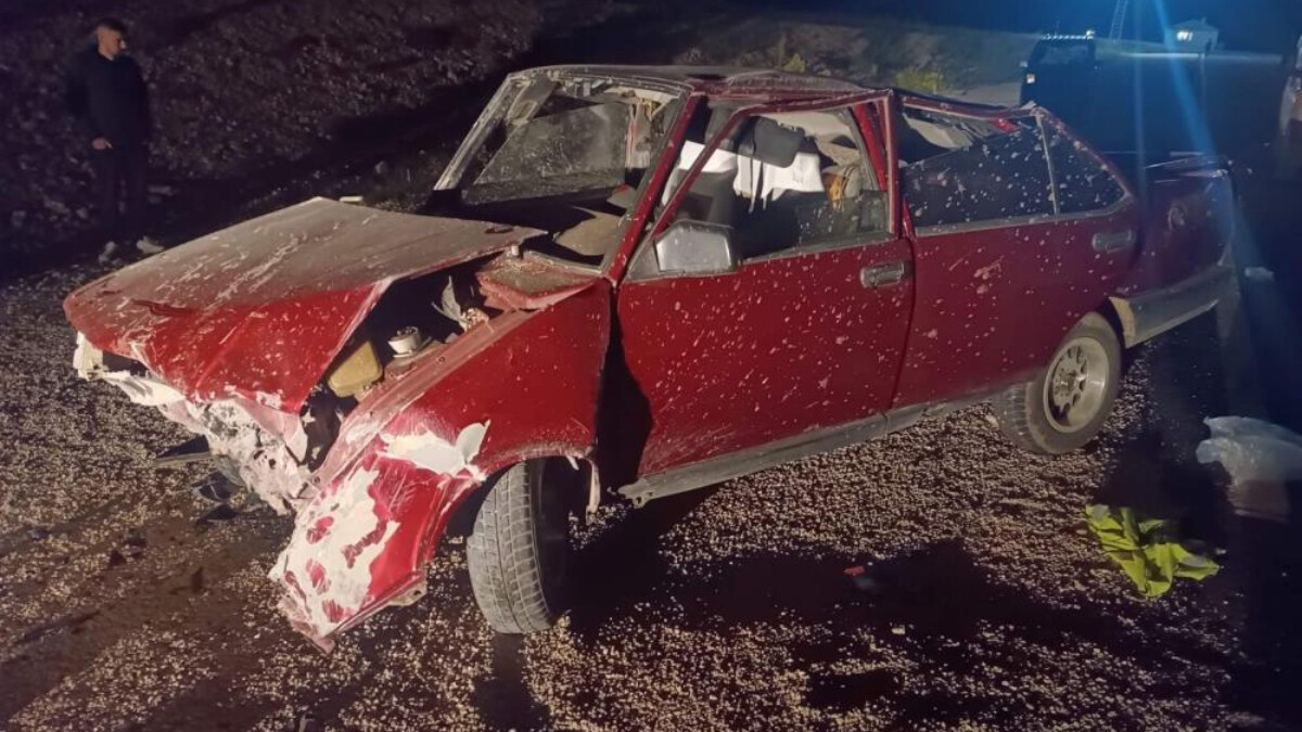 Ağrı’da şarampole devrilen otomobilde 3 kişi yaralandı