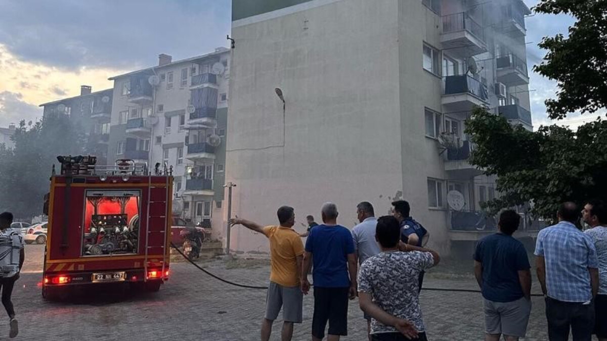 Edirne’deki polis lojmanlarında yangın