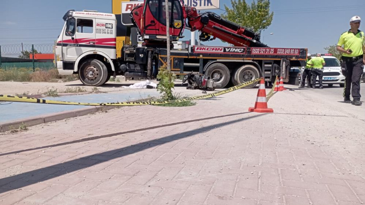 Konya’da 15 yaşındaki motosiklet sürücüsüne vinç çarptı
