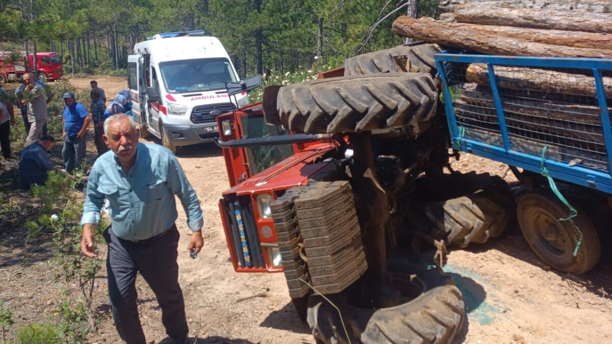 Uşak’ta traktör devrildi! 1 ölü, 1 yaralı