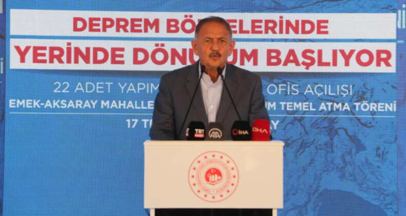 Bakan Özhaseki: Yerinde dönüşüme bir saatte bin 200 başvuru yapıldı