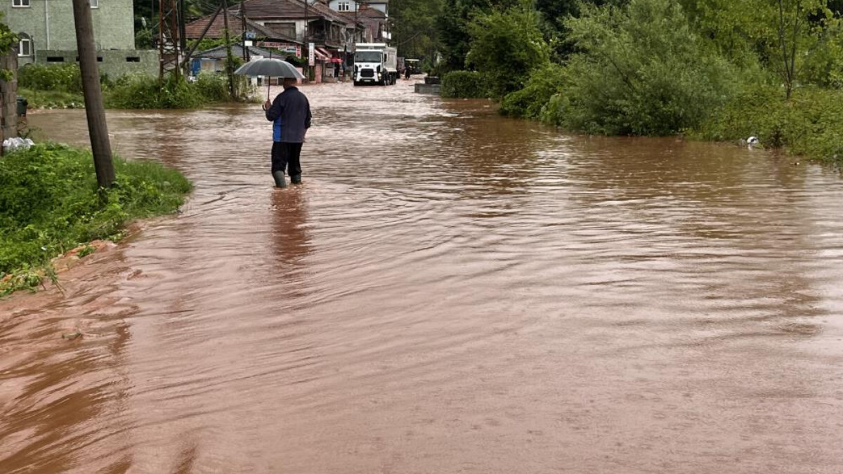 Bartın’da sağanak yağış! Dere yatakları taştı